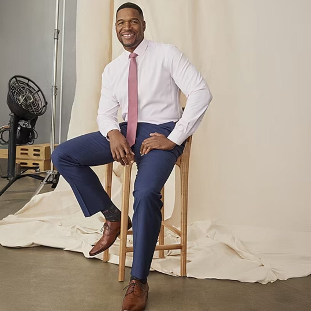 Michael Strahan Mens Modern Fit Flat Front Suit Pant - Blue Sz 38W x 32L 925247